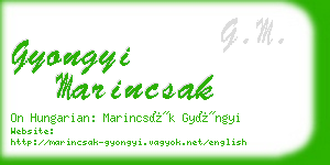 gyongyi marincsak business card
